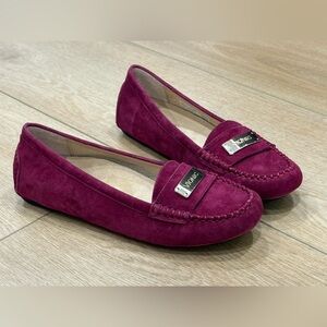 Vionic Suede Loafers Burgundy Wine Orthotic Flats | Women’s 7.5